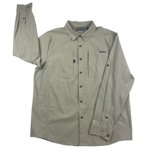 Rugged Elements Men's Khaki/Pale Green LS‎ Utility Work Shirt Size XL 00827